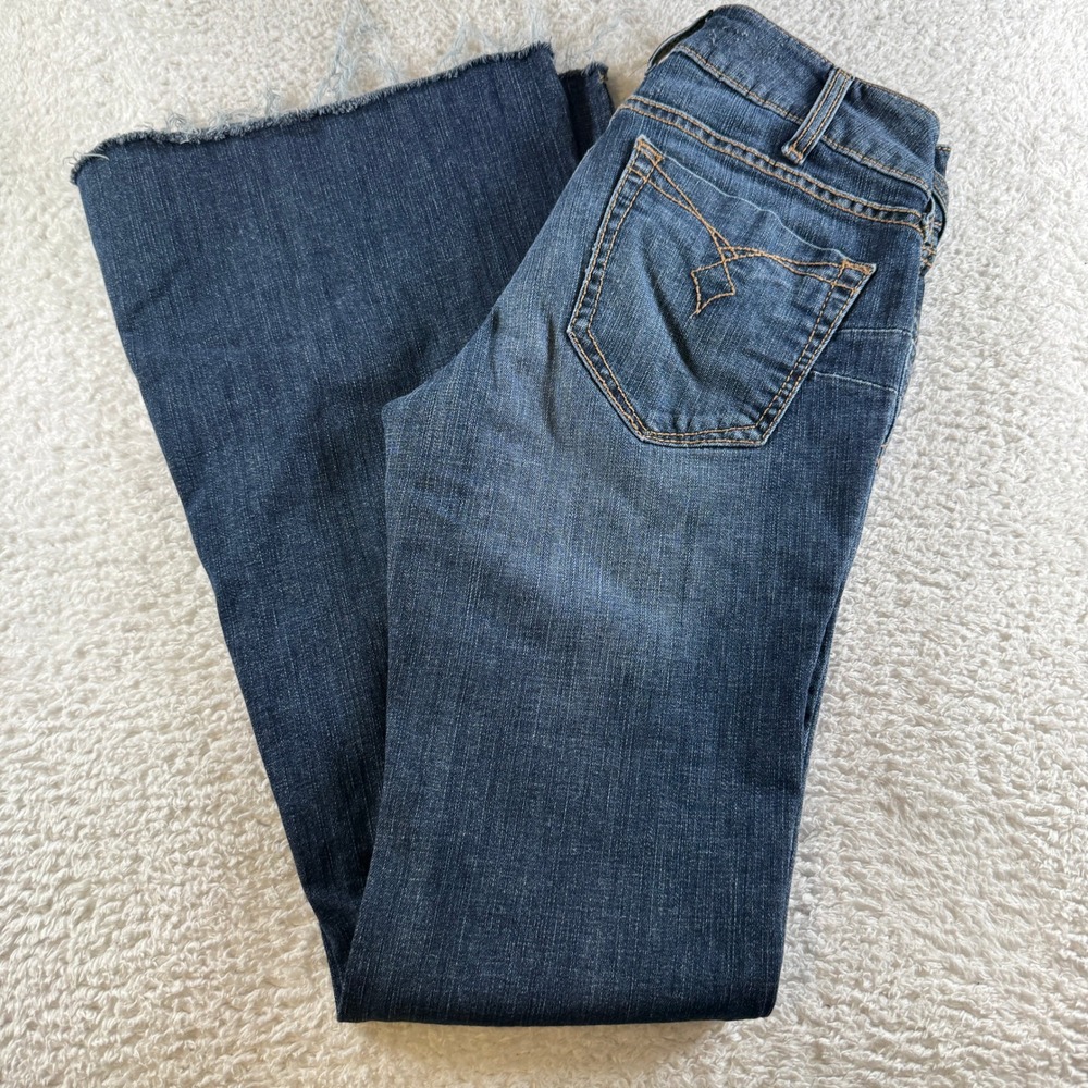 Ariat Perfect Rise Flare Jeans Women 28R REAL 28x33 Denim Raw Hem Western